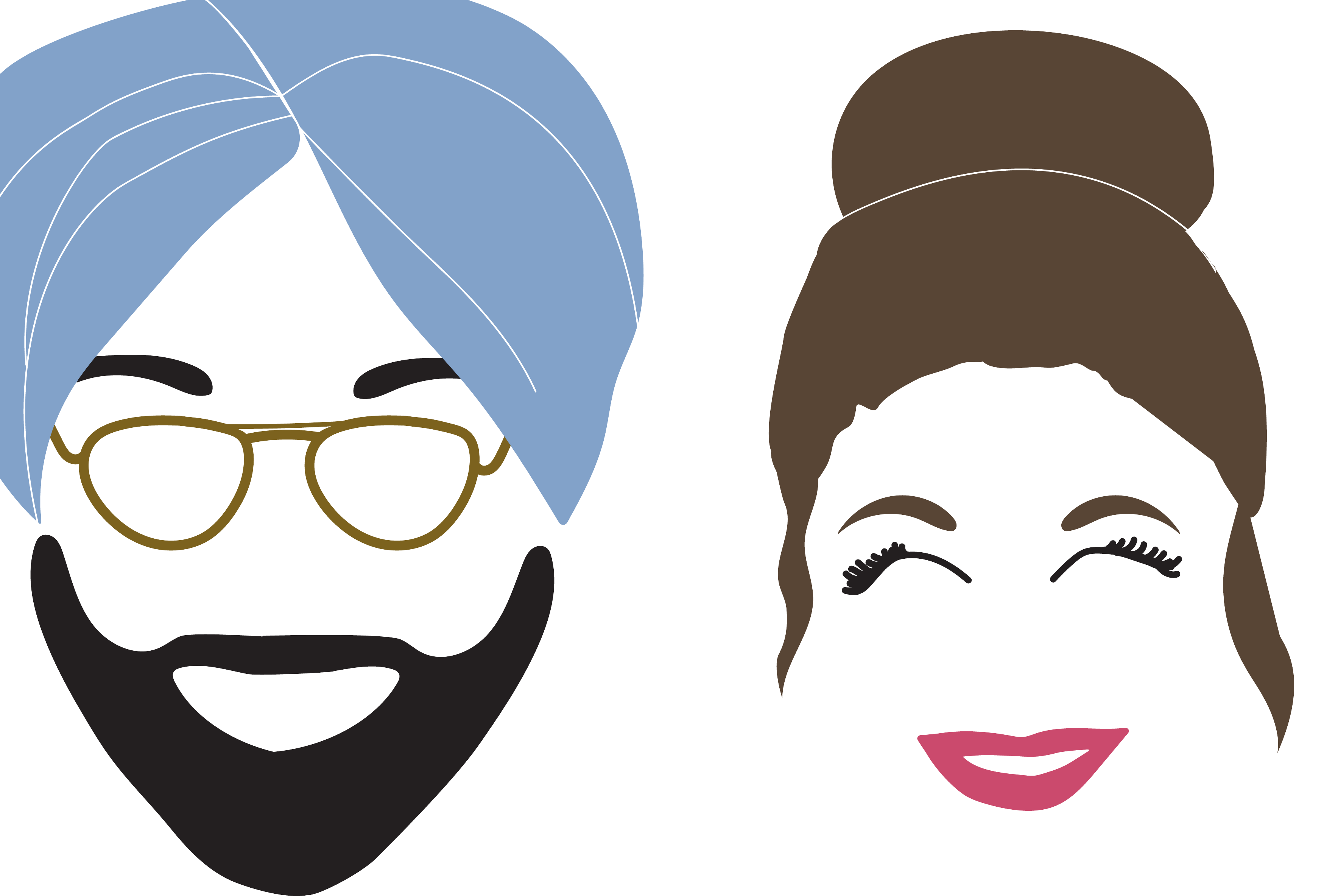 Southern Singhs Chai logo — illustration of Raman and Jess